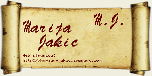 Marija Jakić vizit kartica
